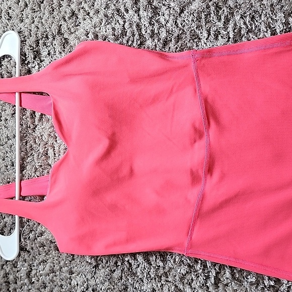 All In Motion Brushed & Sculpted Rib Sports Short Bodysuit, Size S coral color. - Picture 4 of 15